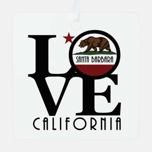 LOVEサンタバーバラカリフォルニア メタルオーナメント (正面)