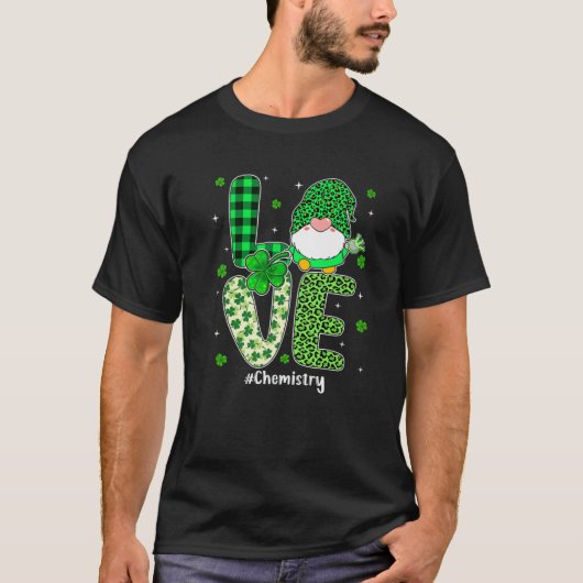LOVEシャムロックヒョウのプレイドSt pattys dayケミスタ Tシャツ (正面)