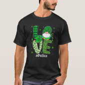 LOVEシャムロックレオパードSt pattys day警察G Tシャツ (正面)