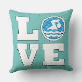 LOVEスイミングキュート泳ぐ人またはスイムチームコーチ クッション (裏面)