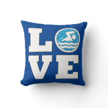 LOVEスイミングキュート泳ぐ人またはスイムチームコーチ