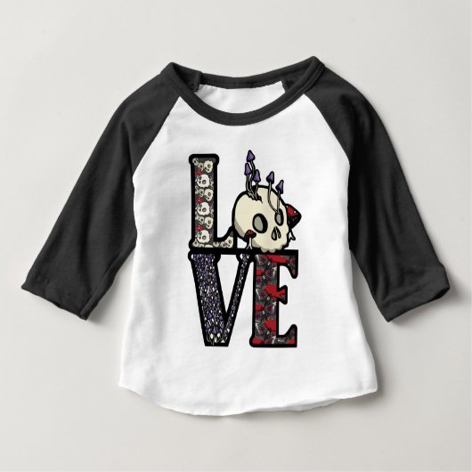 LOVEスカル&マッシュルームTシャツ Tシャツ (正面)