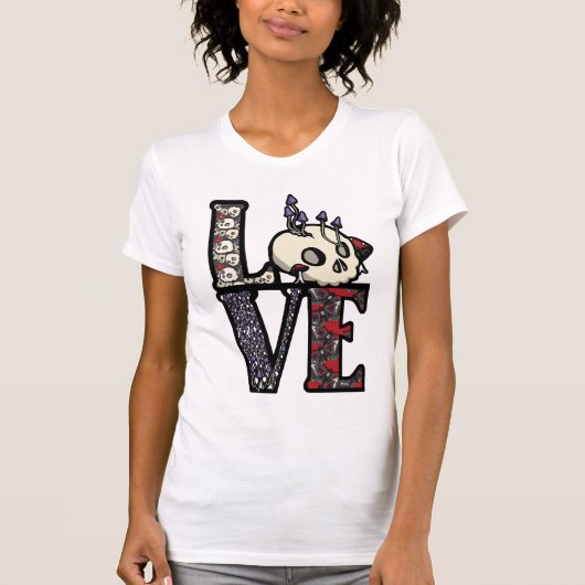 LOVEスカル&マッシュルームTシャツ Tシャツ (正面)