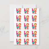 LOVEタイポグラフィクリップアート、フローラデザイン サンキューカード (裏面)