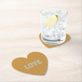 LOVEタイポグラフィハートコースターセット ペーパーコースター (インサイチュ)