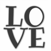 LOVEタイポグラフィ引用文とことわざ シール (正面)