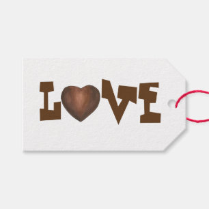 LOVEチョコレートハートバレンタインデーのギフトラベル ギフトタグ