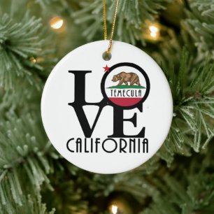 LOVEテメキュラカリフォルニア セラミックオーナメント
