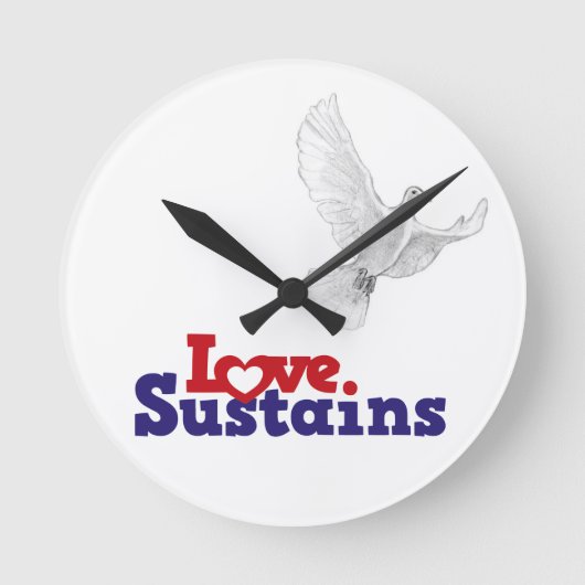 LOveドライブ時間 – 深い赤 ラウンド壁時計 (正面)