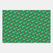 LOVEネイビーブルーグリーンパープル ラッピングペーパーシート (正面3)