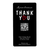 LoveハートとQRコード ラベル (正面)