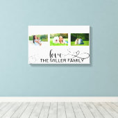 Loveハートinブラックスクリプトカスタムフォトコラージュ キャンバスプリント (インサイチュ (ウッドフロア))