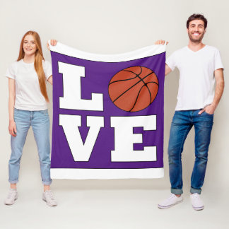 LOVEバスケットボールプレーヤーカスタムチームカラースポーツ フリースブランケット