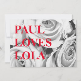 LOVEバラピンクの花バンチブーケ、背景 シーズンカード