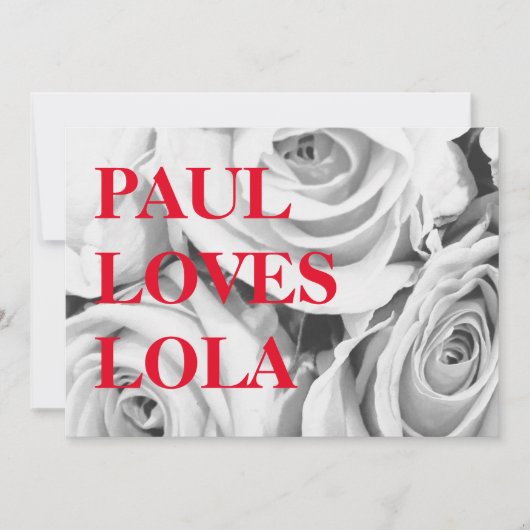 LOVEバラピンクの花バンチブーケ、背景 シーズンカード (正面)