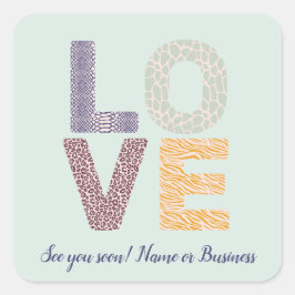 LOVEバレンタインテーマカスタマイズ可能なフォトレター スクエアシール