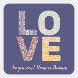 LOVEバレンタインテーマカスタマイズ可能なフォトレターSq スクエアシール