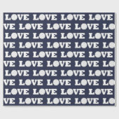 LOVEバレーボールチームカラーギフトラッピング紙 ラッピングペーパー (フラット)