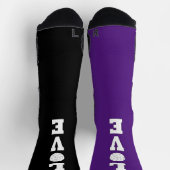 LOVEバレーボール選手のチームカスタムカラーズスポーツ ソックス (上部)