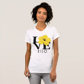 LOVEヒロハワイイエローハイビスカス Tシャツ (正面フル)