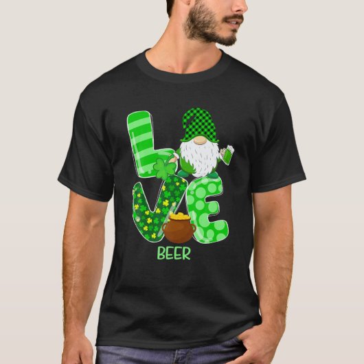 LOVEビおもしろいール格言St patricks dayメンズ Tシャツ (正面)