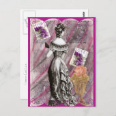 Loveビクトリアンな女性 ポストカード (正面/裏面)