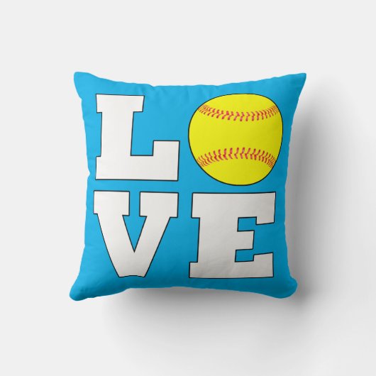 LOVEファーストピッチソフトボールカスタム選手ソフトボール クッション (裏面)