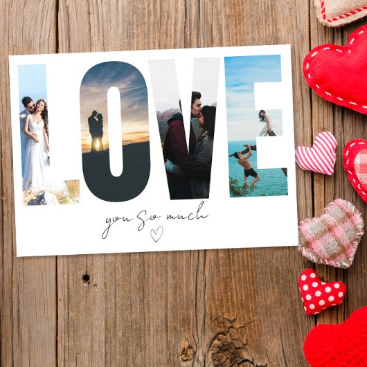 LOVEフォトコラージュグリーティングカード サンキューカード