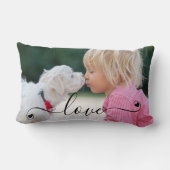 LOVEフォトモダンスクリプトハート1または2写真 ランバークッション (裏面)