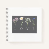 LOVEフラワー - ロマンティックな植物画 ノートブック (正面)