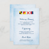 LOVEフラ航海のグプログラムクラウドブルー 招待状 (正面/裏面)