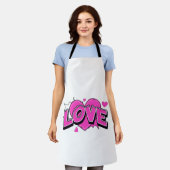 LOVEフルプリントエプロン エプロン (着用した状態)