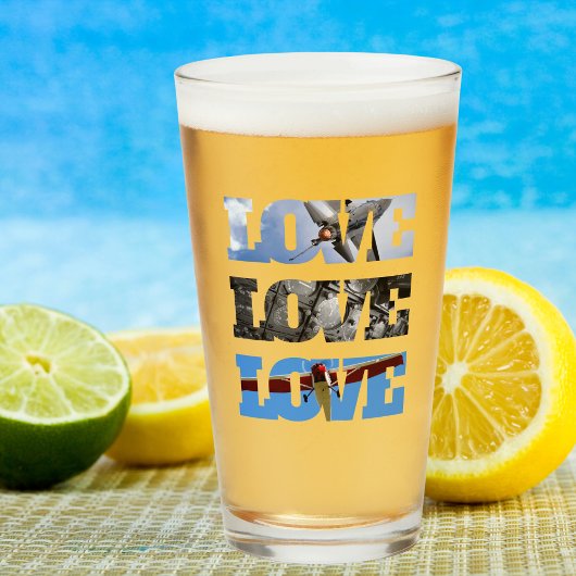 LOVEフレームの飛行機の写真、航空シンプル タンブラーグラス