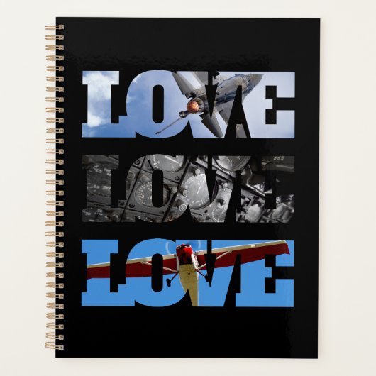 LOVEフレームの飛行機の写真、航空シンプル プランナー手帳 (正面)