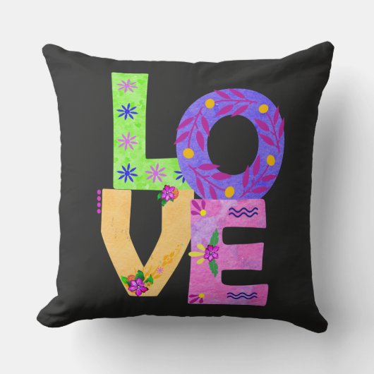 LOVEフローラボヘミアン母の日 クッション (正面)
