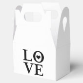 LOVEブラック&ホワイトハートカスタムウェディング フェイバーボックス (オープン)