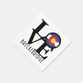 LOVEブリッケンリッジコロラド スタンダードカクテルナプキン (角)