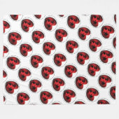 loveブルドッグハート フリースブランケット (正面(横))