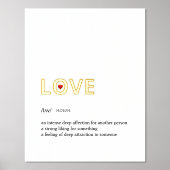 LOVEホワイトミニマル金ゴールドの定義 箔ポスター (正面)