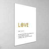 LOVEホワイトミニマル金ゴールドの定義 箔ポスター (レイダウン)