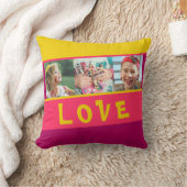 LOVEマルチフォトカラフルストライプの装飾用クッション クッション (ブランケット)