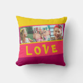 LOVEマルチフォトカラフルストライプの装飾用クッション クッション (正面)