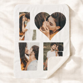 LOVEモダンハートフォトインスタグラムバレンタインデー シェルパブランケット