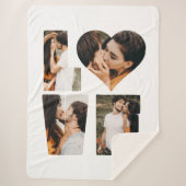 LOVEモダンハートフォトインスタグラムバレンタインデー シェルパブランケット (正面)