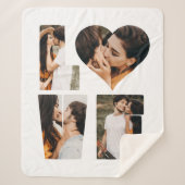 LOVEモダンハートフォトインスタグラムバレンタインデー シェルパブランケット (正面)