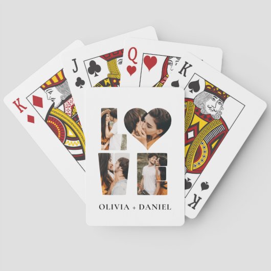 LOVEモダンハートフォトインスタグラムバレンタインデー トランプ (裏面)