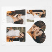 LOVEモダンハートフォトインスタグラムバレンタインデー フリースブランケット (正面(横))