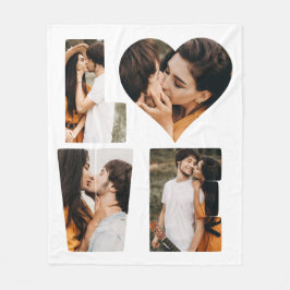 LOVEモダンハートフォトインスタグラムバレンタインデー フリースブランケット