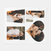 LOVEモダンハートフォトインスタグラムバレンタインデー フリースブランケット (正面(横))