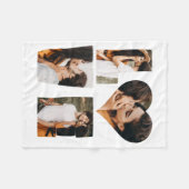 LOVEモダンハートフォトインスタグラムバレンタインデー フリースブランケット (正面(横))